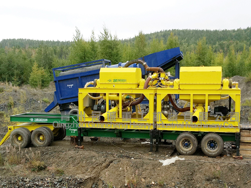 俄罗斯移动式砂金设备淘金车组合